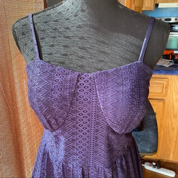 🌊 No Boundaries, Size Large (11-13), Color Navy Blue, Lace Like Dress - Picture 4 of 14